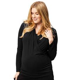 Cake Maternity Damen Womens Long Sleeve Maternity and Nursing Top, Black, Large T-Shirt, Schwarz von Cake Maternity