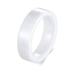 Calefee Keramik Ring Herren Weiß, Eheringe Damen Polierter Ring Breit 6mm gr. 60 (19.1) Trauringe Damen von Calefee