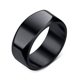 Calefee Personalisierte Ringe Herren, Damen Ring Edelstahl Glatter Bandring Breit 8mm größe 60 (19.1) Eheringe Damen Einzeln von Calefee