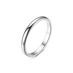 Calefee Ring Schlicht Damen, Ringe Edelstahl Männer Silber-Winkelring Breit 2mm größe 62 (19.7) Eheringe Damen Einzeln von Calefee