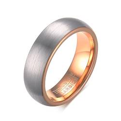 Calefee Ring Wolfram Breit, Schmuck Herren Ringe Rosegold Gebürsteter Ring Breit 6mm gr. 62 (19.7) Eheringe Damen Einzeln von Calefee