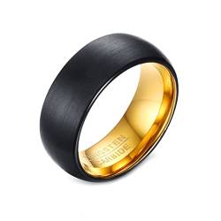 Calefee Ring Wolfram Damen, Ringe Herren Schlicht Ring Matt Schwarz Breit 8mm gr. 60 (19.1) Eheringe Damen Einzeln von Calefee