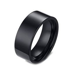 Calefee Ringe Edelstahl Männer, Eheringe Schlicht Damen Schwarzer Polierter Ring Breit 8mm größe 62 (19.7) Schmuck Ringe Damen von Calefee