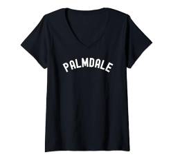 Damen Lancaster Gorman Tehachapi Ca in Palmdale, Kalifornien, im Retro-Look T-Shirt mit V-Ausschnitt von Cali Retro Tees