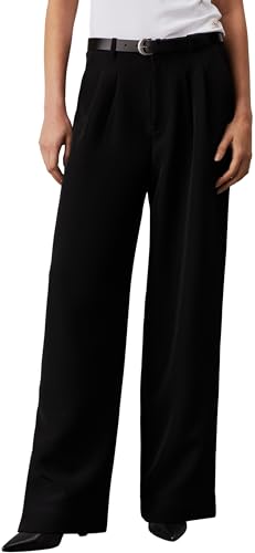 Calvin Klein Damen Stoffhose Stretch Crepe Straight Pant Elegant, Schwarz (Ck Black), 27W von Calvin Klein Jeans