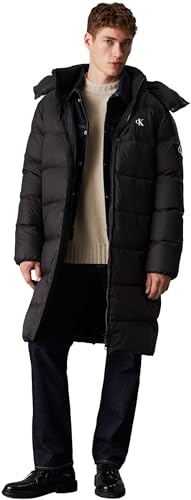 Calvin Klein Herren Mantel Essentials Down Long Parka Wasserabweisend, Schwarz (Ck Black), L von Calvin Klein Jeans