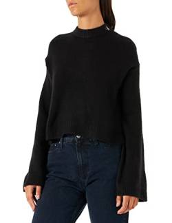 Calvin Klein Jeans Damen Flauschiger Pullover mit weiten Ärmeln, Ck Black, L von Calvin Klein Jeans