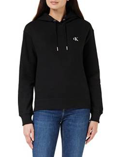 Calvin Klein Jeans Damen Sweatshirt Ck Embroidery mit Kapuze, Schwarz (Ck Black), L von Calvin Klein Jeans