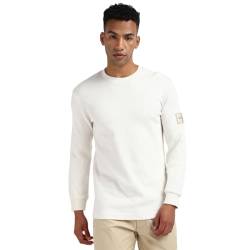 Calvin Klein Jeans Herren Badge Waffle LS Tee J30J323485 Langarm Strickoberteile, Weiß (Ivory), XXL von Calvin Klein Jeans