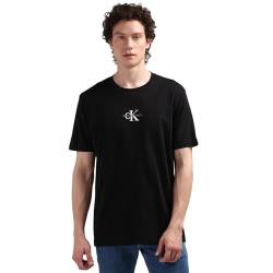 Calvin Klein Jeans Herren T-Shirt Kurzarm Monologo Rundhalsausschnitt, Schwarz (Ck Black), S von Calvin Klein Jeans