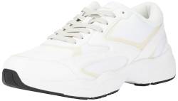 Calvin Klein Jeans Herren Retro Tennis Low Multilayer YM0YM01104 Turnschuhe, Weiß (B White/O Mushroom), 45.5 EU von Calvin Klein Jeans