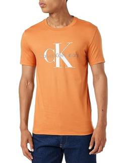 Calvin Klein Jeans Herren Seasonal MONOLOGO Tee J30J320806 Kurzarm T-Shirts, Orange (Burnt Clay/Bright White), XXS von Calvin Klein Jeans