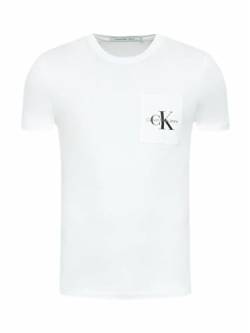 Calvin Klein Jeans Herren T-Shirt Kurzarm Core Monologo Rundhalsausschnitt, Weiß (Bright White), S von Calvin Klein Jeans