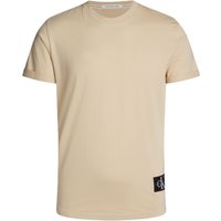 Calvin Klein Jeans T-Shirt, Baumwolle, Label, für Herren, beige, S von Calvin Klein Jeans