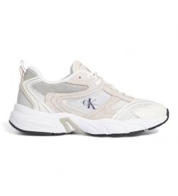 Calvin Klein Jeans für Damen. YW0YW00891 Reto Tennis Turnschuhe aus weißem Leder (40), Beige, Wohnung, Schnürsenkel, Lässig von Calvin Klein Jeans