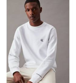 Calvin Klein Jeans für Herren. J30J314536 Essential Regular Sweatshirt weiß (M), Lässig, Baumwolle, Polyester von Calvin Klein Jeans