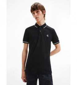 Calvin Klein Jeans für Herren. J30J315603 Polo Tipping Slim schwarz (M), Lässig, Kurzarm, Bio-Baumwolle von Calvin Klein Jeans