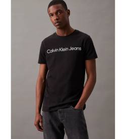Calvin Klein Jeans für Herren. J30J322552 Schmales Logo-T-Shirt schwarz (XXL), Lässig, Baumwolle, Kurzarm, Bio-Baumwolle, Nachhaltig von Calvin Klein Jeans