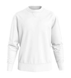 Calvin Klein Jeans für Herren. J30J323426 Abzeichen Sweatshirt weiß (L), Lässig, Baumwolle, Langarm von Calvin Klein Jeans