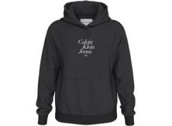 Kapuzensweatshirt CALVIN KLEIN JEANS "FONT GRAPHIC REGULAR HOODIE" Gr. M (38), schwarz (ck black) Damen Sweatshirts mit Logoschriftzug von Calvin Klein Jeans