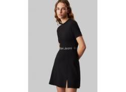 Skaterkleid CALVIN KLEIN JEANS "TAPE MILANO SHORT SLEEVE DRESS" Gr. L (40), N-Gr, schwarz (ck black) Damen Kleider Freizeitkleider mit Logoschriftzug von Calvin Klein Jeans