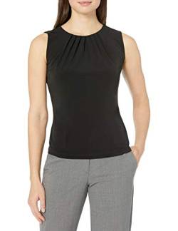 Calvin Klein Damen Sleeveless High Neck Suiting Blouse Tanktop/Cami Shirt, Schwarz, 44 von Calvin Klein