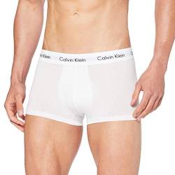 Calvin Klein Herren Boxershorts Low Rise TRUNK, 3er Pack U2664G, Ohne Eingriff, Mehrfarbig ( Weiß-100 ) - Small von Calvin Klein