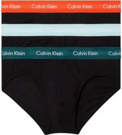 Calvin Klein Herren 3er Pack Hip Briefs Unterhosen Baumwolle mit Stretch, Schwarz (B- June Bug/Stratos/Cherry Kiss), S von Calvin Klein