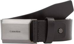 Calvin Klein ADJ BEVELED PLAQUE PB 35MM Verstellbarer Gürtel Herren, Schwarz (Ck Black Pebble), 105 von Calvin Klein