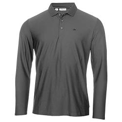 Calvin Klein Herren Langarm-Licht Zentrale Golf-Polo-Hemd - Charcoal - M von Calvin Klein