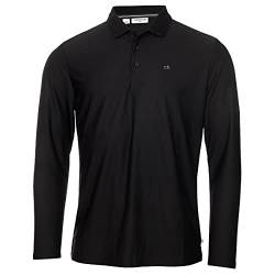 Calvin Klein Herren Langarm-Licht Zentrale Golf-Polo-Hemd - Schwarz - M von Calvin Klein