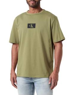 Calvin Klein Herren T-Shirt Kurzarm S/S Crew Neck Bio-Baumwolle, Grau (Olive Branch), M von Calvin Klein