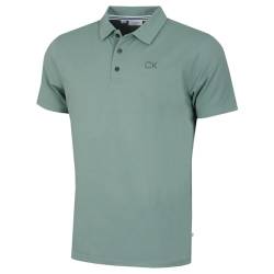 Calvin Klein Herren Zentral Eco Wicking Golf-Polo-Hemd - Salbei - XL von Calvin Klein