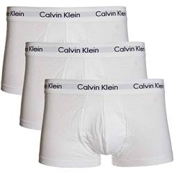 Calvin Klein Herren 3er Pack Boxershorts Low Rise Trunks Baumwolle mit Stretch, Weiß (White), XS von Calvin Klein