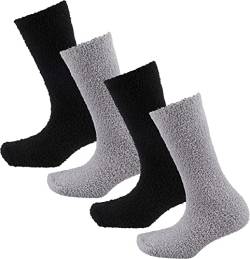 Camano 1103482000 - Damen sustainable cosy Kuschel Socken 4 Paar, black, Größe 39/42 von Camano