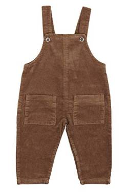 Camilife Baby Jungen Mädchen Kordsamt Latzhose Overall Kord Hose mit Hosenträger für Baby Kleinkind Kinder 1-4 Jahres alt Vintage Retro - Hellbraun Herstellergr. 6 von Camilife