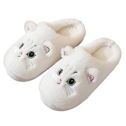 Camiraft Katze Hausschuhe Damen Plüsch, Tiere Hausschuhe für Weihnachten, Winter Warm Cat Slippers (35-44 EU) von Camiraft