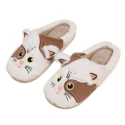 Camiraft Katze Hausschuhe Damen Plüsch, Tiere Hausschuhe für Weihnachten, Winter Warm Cat Slippers (35-44 EU) von Camiraft