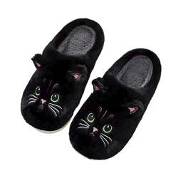 Camiraft Katze Hausschuhe Damen Plüsch, Tiere Hausschuhe für Weihnachten, Winter Warm Cat Slippers (35-44 EU) von Camiraft