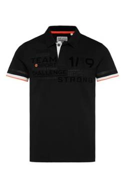 Camp David Herren Pikee-Polo mit Flockprint Black 4XL von Camp David