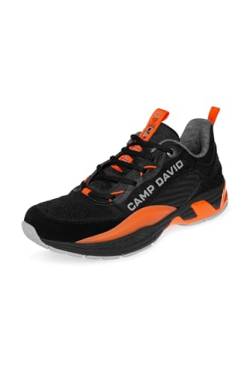 Camp David Herren Premium Sneaker im Knit-Design mit 3D-Rubber-Elementen Black 44 von Camp David