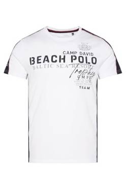 Camp David Herren T-Shirt mit Color-Blocking und Artwork Opticwhite M von Camp David