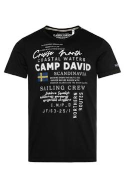 Camp David Herren T-Shirt mit Print Artwork Black XXXL von Camp David