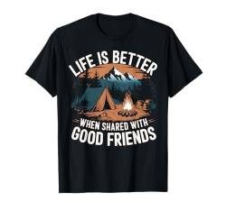 Camping Leben Outdoor Berge Wald Lagerfeuer Natur T-Shirt von Camping 365