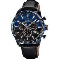 Candino Chronograph Candino Herrenuhr Leder schwarz Candino, (Chronograph), Herren Armbanduhr rund, Lederarmband schwarz, Sport von Candino