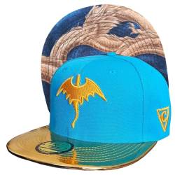 Capiche [99+ Designs] Hellblauer Snapback Hut, Golden Dragon, Basecap, Snapback Herren, Snapback Caps, Hawaii Cap, Sport Anzug Für Damen, Glänzender Goldrand, Drachenhut, Luxus, Jubiläumsgeschenk von Capiche