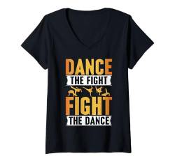 Damen Tanze den Kampf Kämpfe den Tanz Capoeira T-Shirt mit V-Ausschnitt von Capoeira Clothing