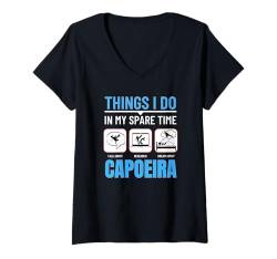 Damen Capoeira Dinge, die ich in meiner Freizeit mache Lustiges Capoeira T-Shirt mit V-Ausschnitt von Capoeira Enthusiasts Brazilian Passion Statement