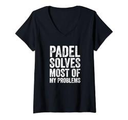 Damen Padel löst die meisten meiner Probleme | Funny Padel T-Shirt mit V-Ausschnitt von Captain Padel