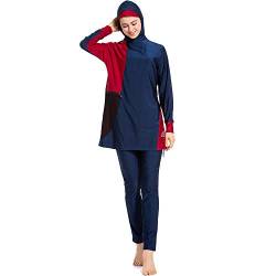 CaptainSwim Muslimische Badebekleidung für Frauen Mädchen Vollständige Abdeckung Burkini Bescheidenheit Badeanzug Set (DE/NL/SE/PL, Alphanumerisch, 5XL, Regular, Regular, Schlanke Mädels, Dunkel blau) von CaptainSwim